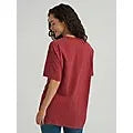 Wrangler Women's Acid Wash Graphic Short Sleeve Tee Shirt- Roan Rouge