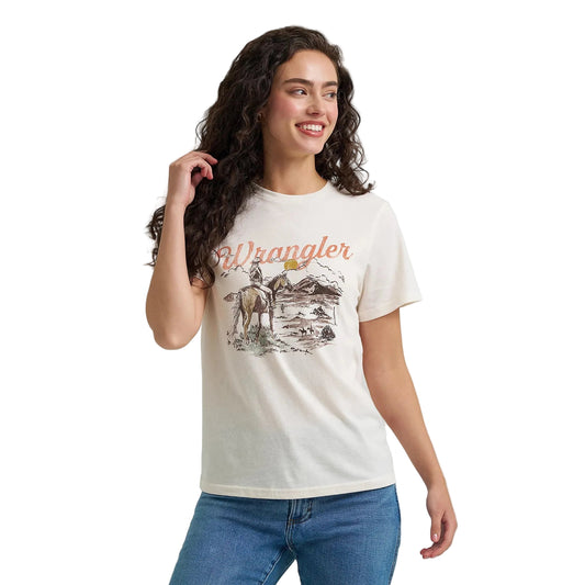 Wrangler Women's Western Graphic Short Sleeve Tee Shirt - Whisper White