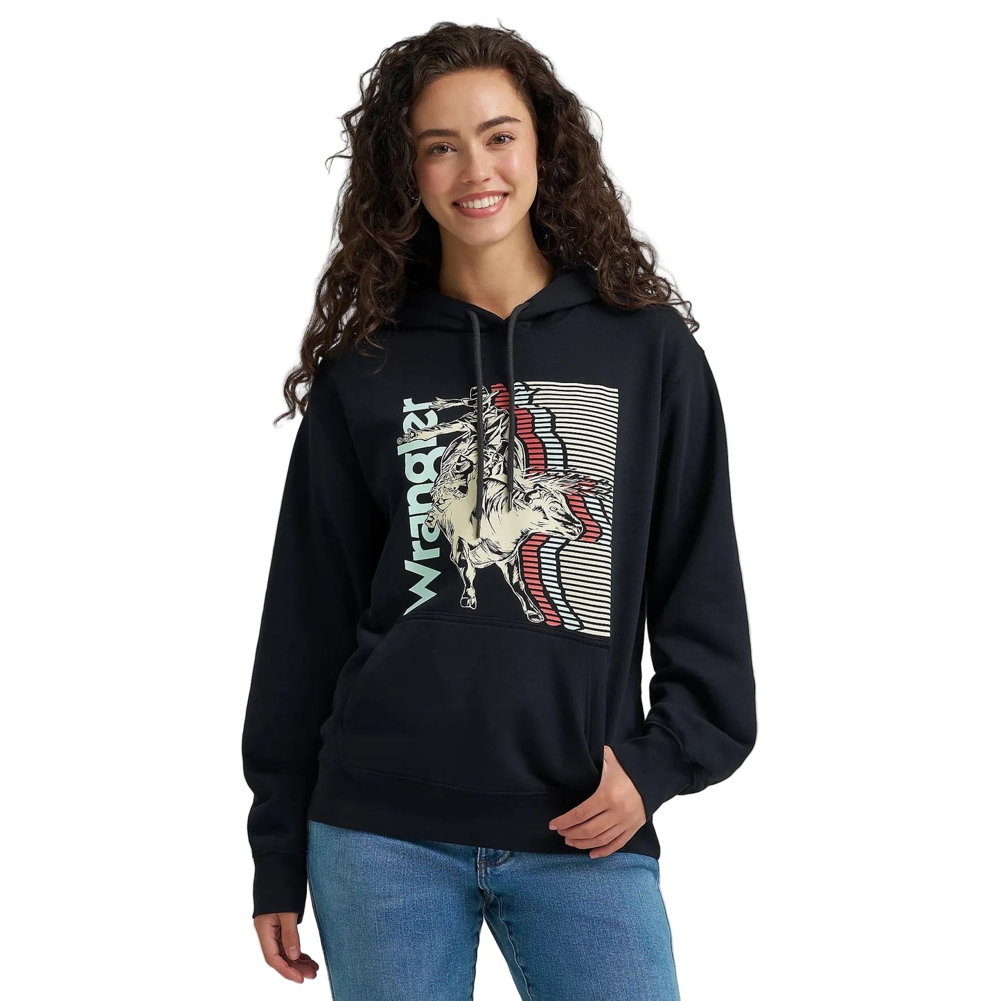 Wrangler Women's Western Graphic Long Sleeve Hoodie - Black Layers