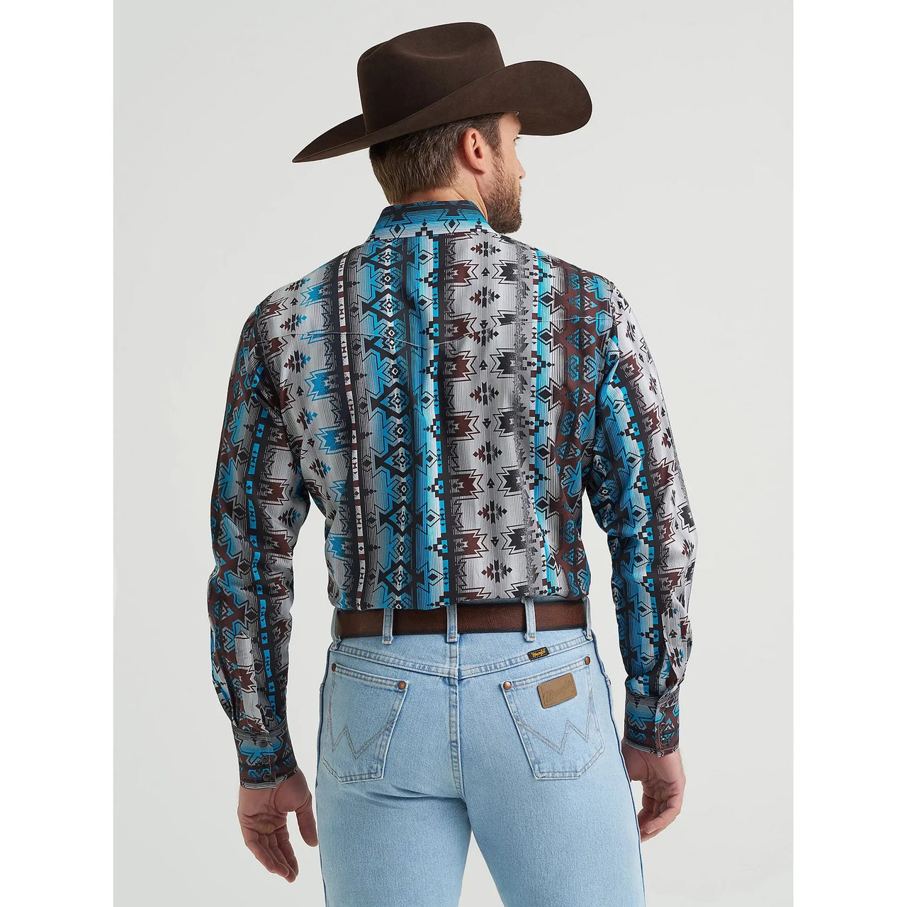 Wrangler Men's Checotah Western Snap Long Sleeve Dress Shirt - Cloudy Burgundy