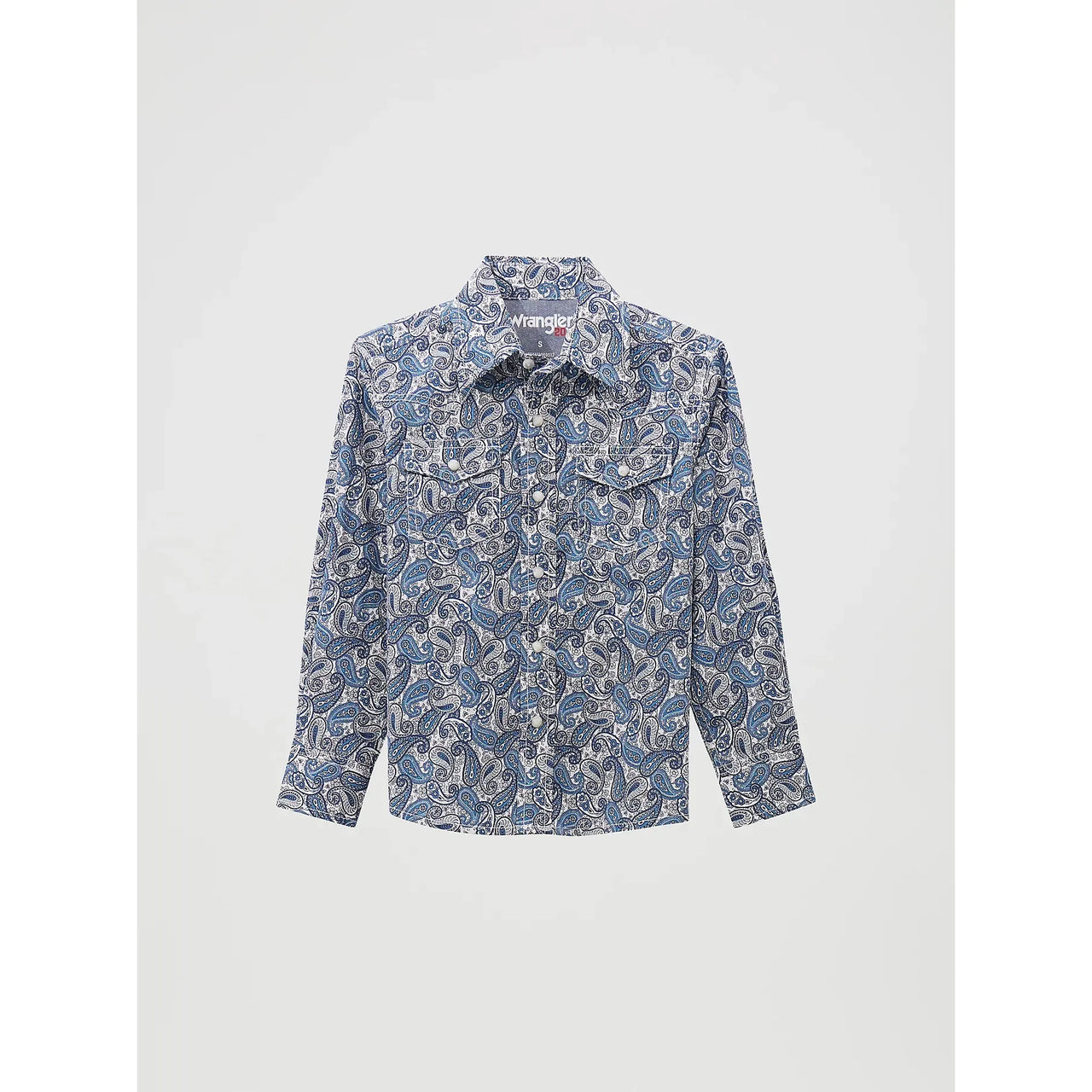 Wrangler Boy's 20X Advanced Comfort Western Snap Long Sleeve Print Shirt - Wavy Paisley