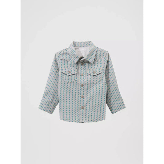 Wrangler Little Boys Long Sleeve Print Western Snap Shirt - Multiple Colours