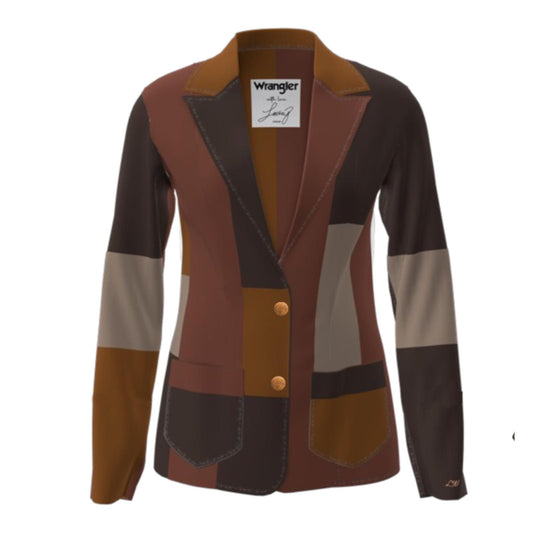 Wrangler Women's  Lainey Wilson Patchwork Corduroy Blazer - Brown