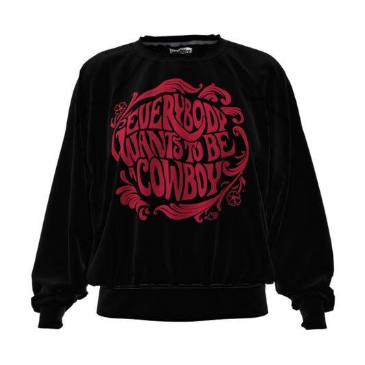 Wrangler Women's Lainey Wilson Long Sleeve Cowboy Crewneck Shirt - Black