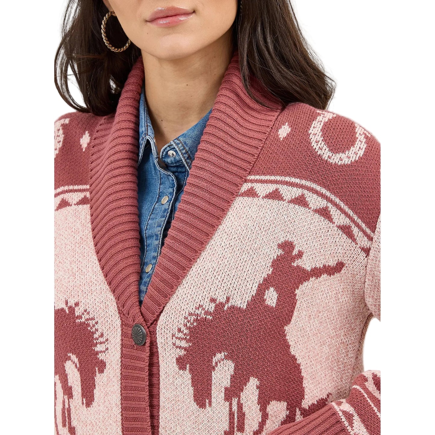 Wrangler Women's Retro Western Cardigan - Pink