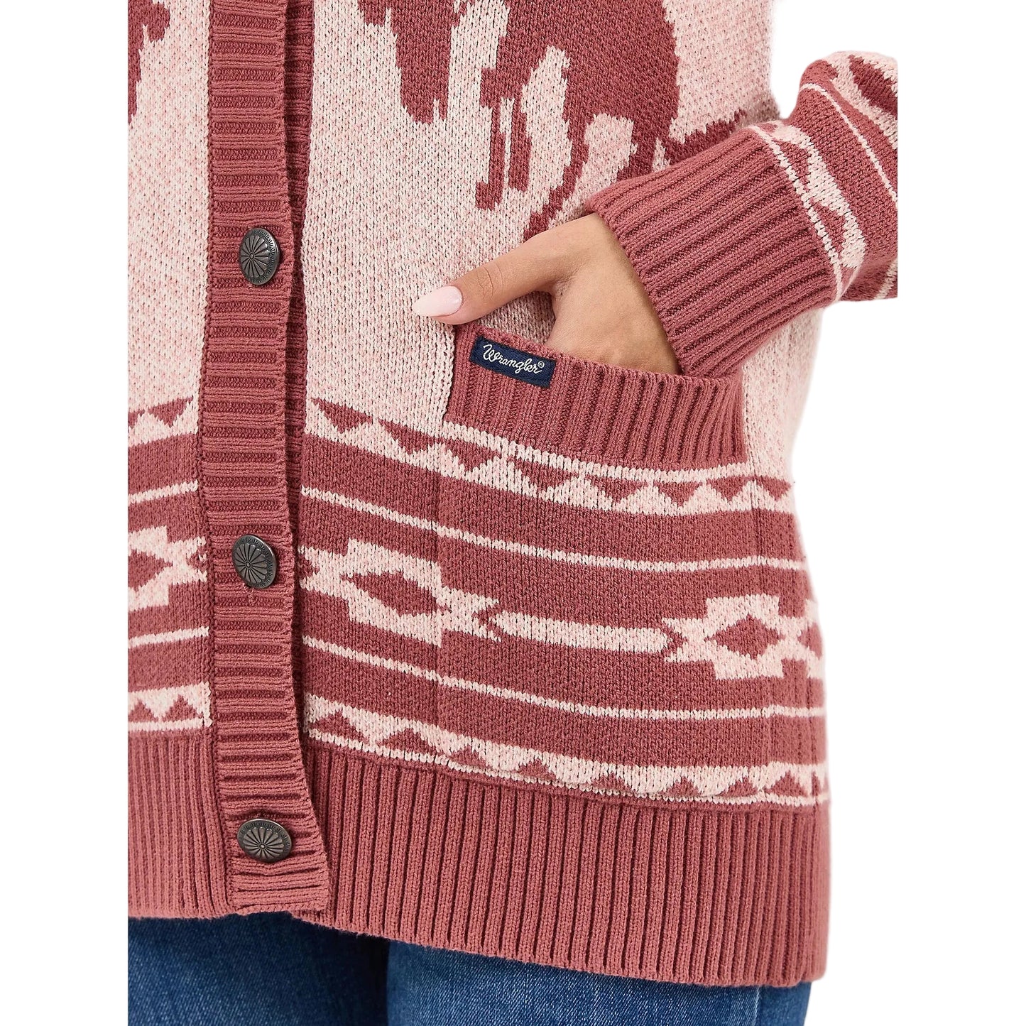 Wrangler Women's Retro Western Cardigan - Pink