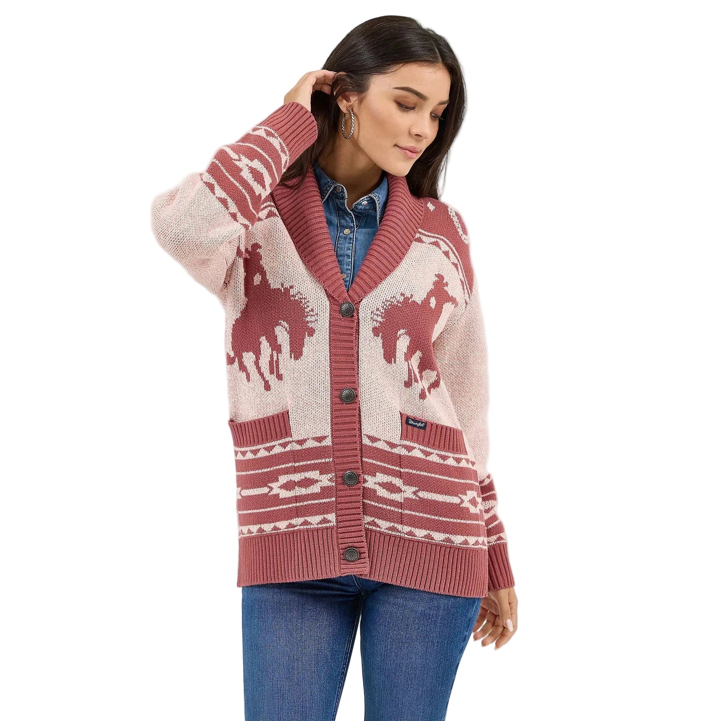 Wrangler Women's Retro Western Cardigan - Pink