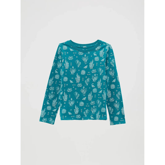 Wrangler Western Girl's Long Sleeve Western Graphic Tee- Green Icons