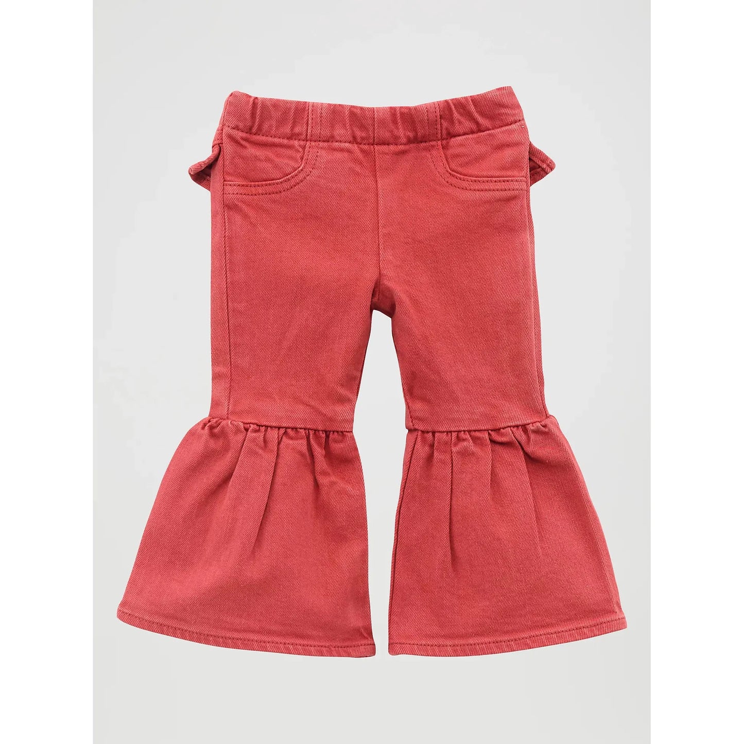 Wrangler Little Girl's Vibrant Ruffle Leg Flare Jean - Chili