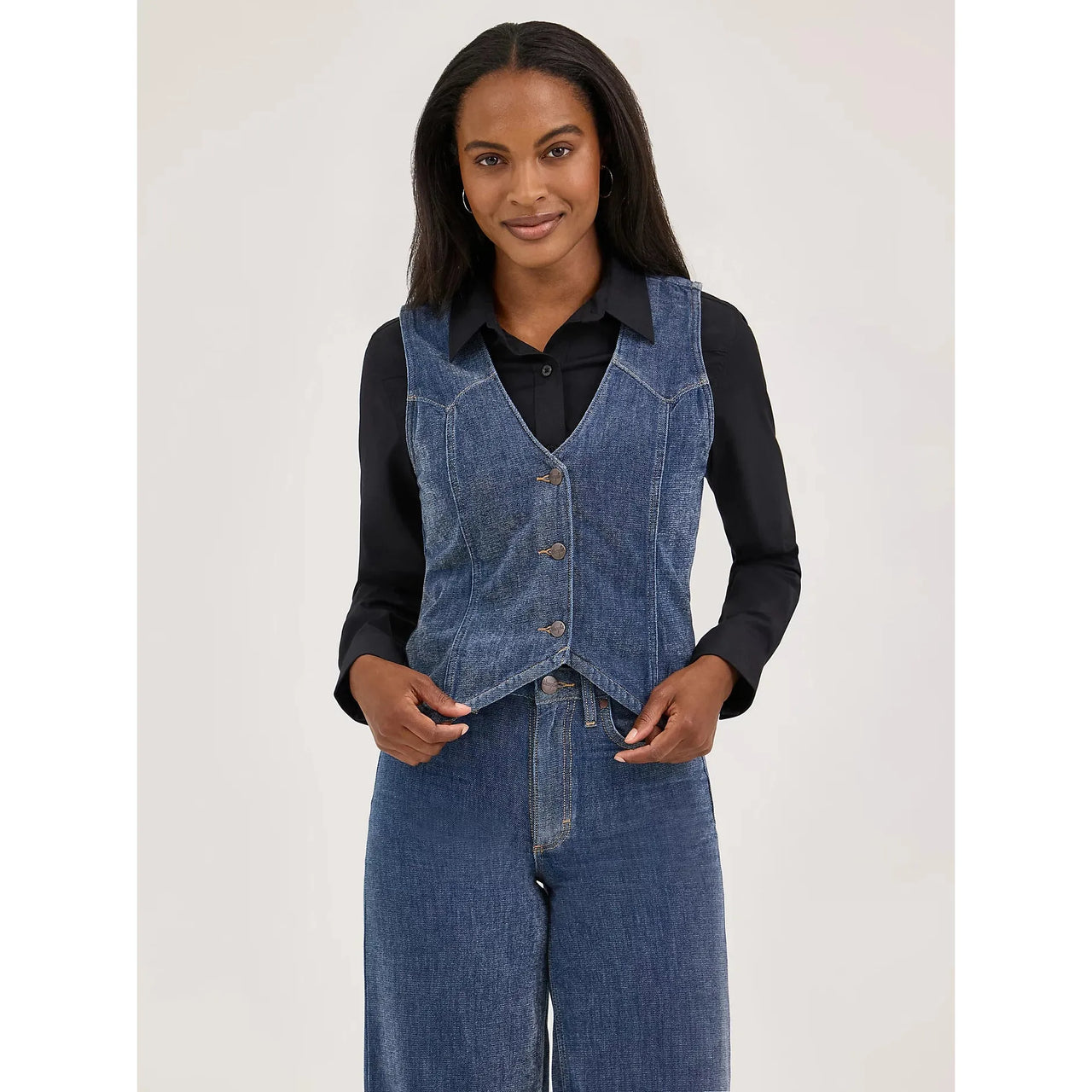 Wrangler Women's Sleeveless Airy Denim Vest - Blue