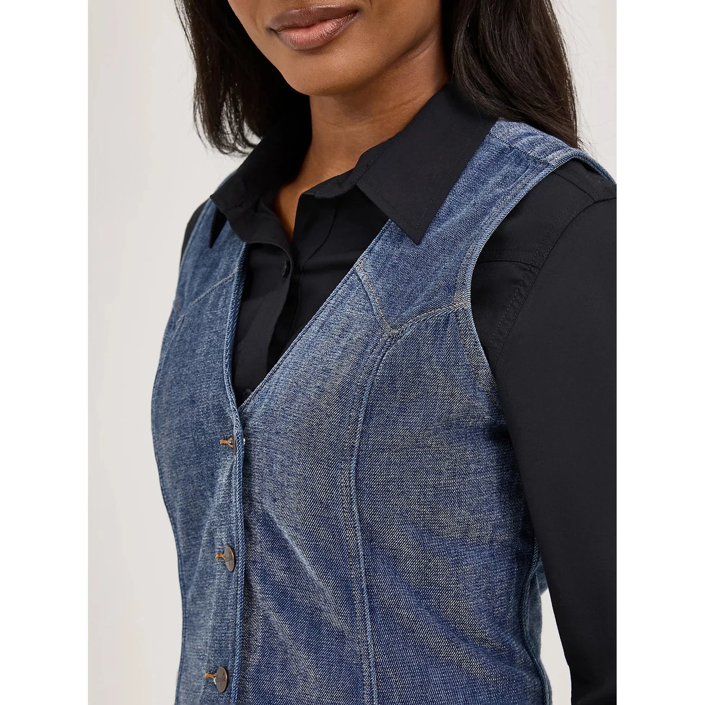 Wrangler Women's Sleeveless Airy Denim Vest - Blue