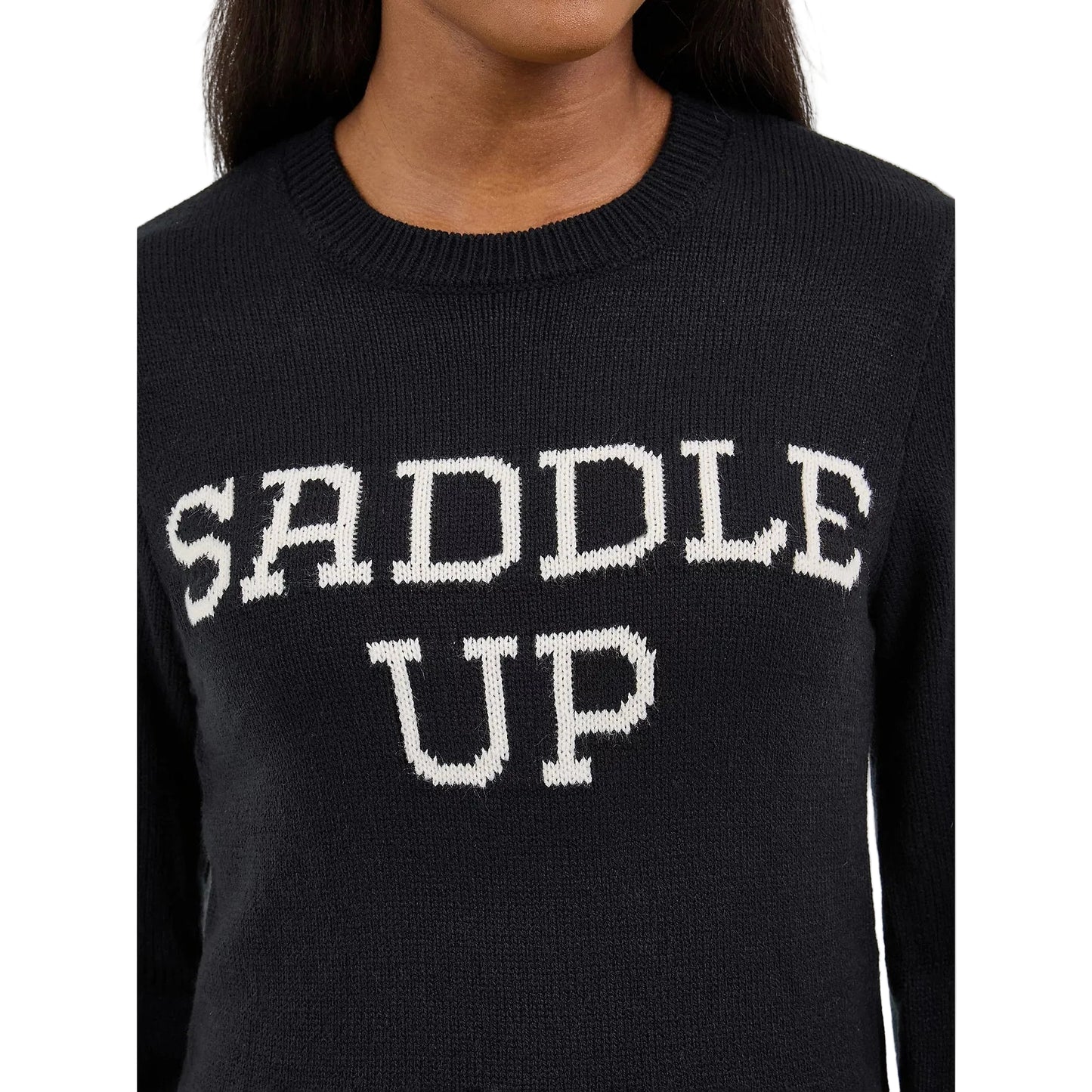 Wrangler Women's Saddle Up Western Shrunken Sweater - Saddle Black