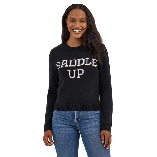 Wrangler Women's Saddle Up Western Shrunken Sweater - Saddle Black