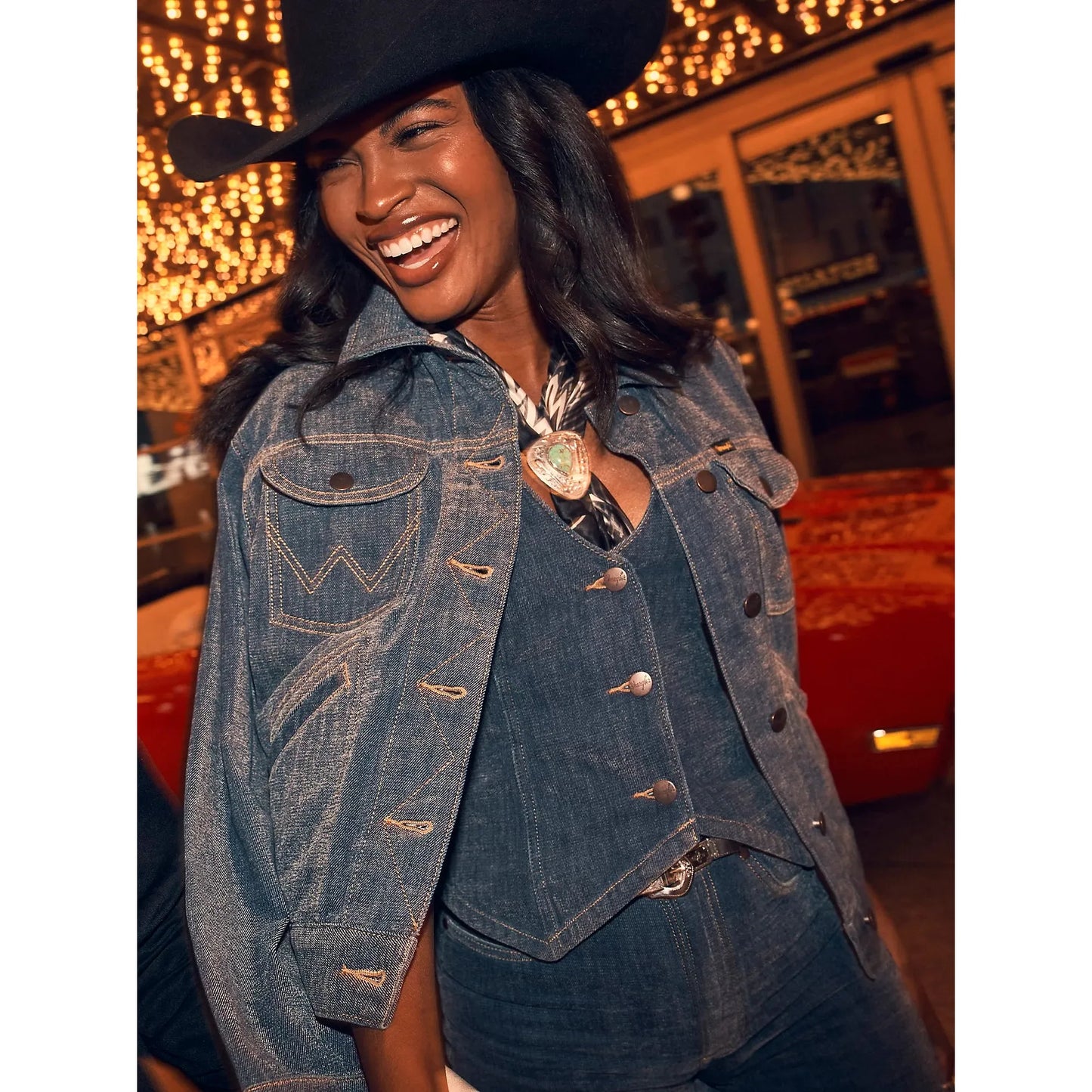 Wrangler Women's Airy Denim Jacket- Blue