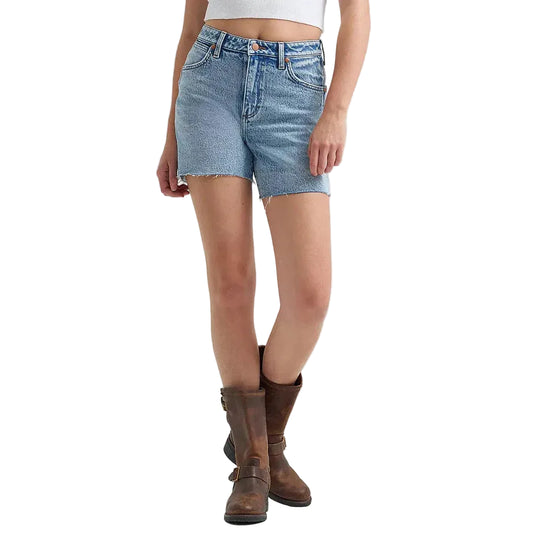 Wrangler Women's Mid Length Cowboy Short- Blissful Light Blue - Irvine Tack & Western Wear