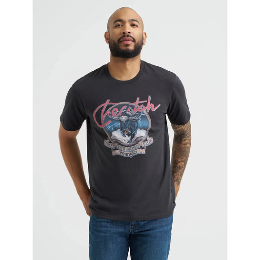 Wrangler Men's Reissue Checotah Unleashed Short Sleeve Tee Shirt - Phantom