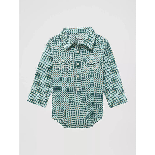 Wrangler Baby Boy Long Sleeve Western Snap Bodysuit - Multiple Colours