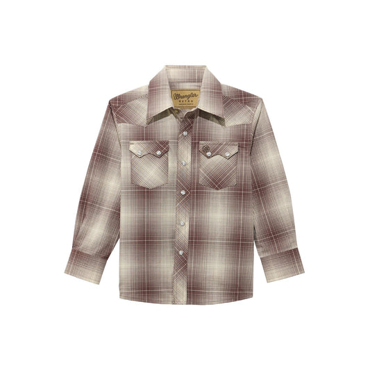 Wrangler Boy's Wrangler Retro Long Sleeve Plaid Shirt - Multiple Colours