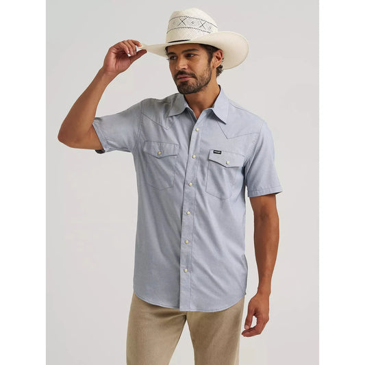 Wrangler All Terrain Gear Drover Short Sleeve Utility Shirt- Bering Sea
