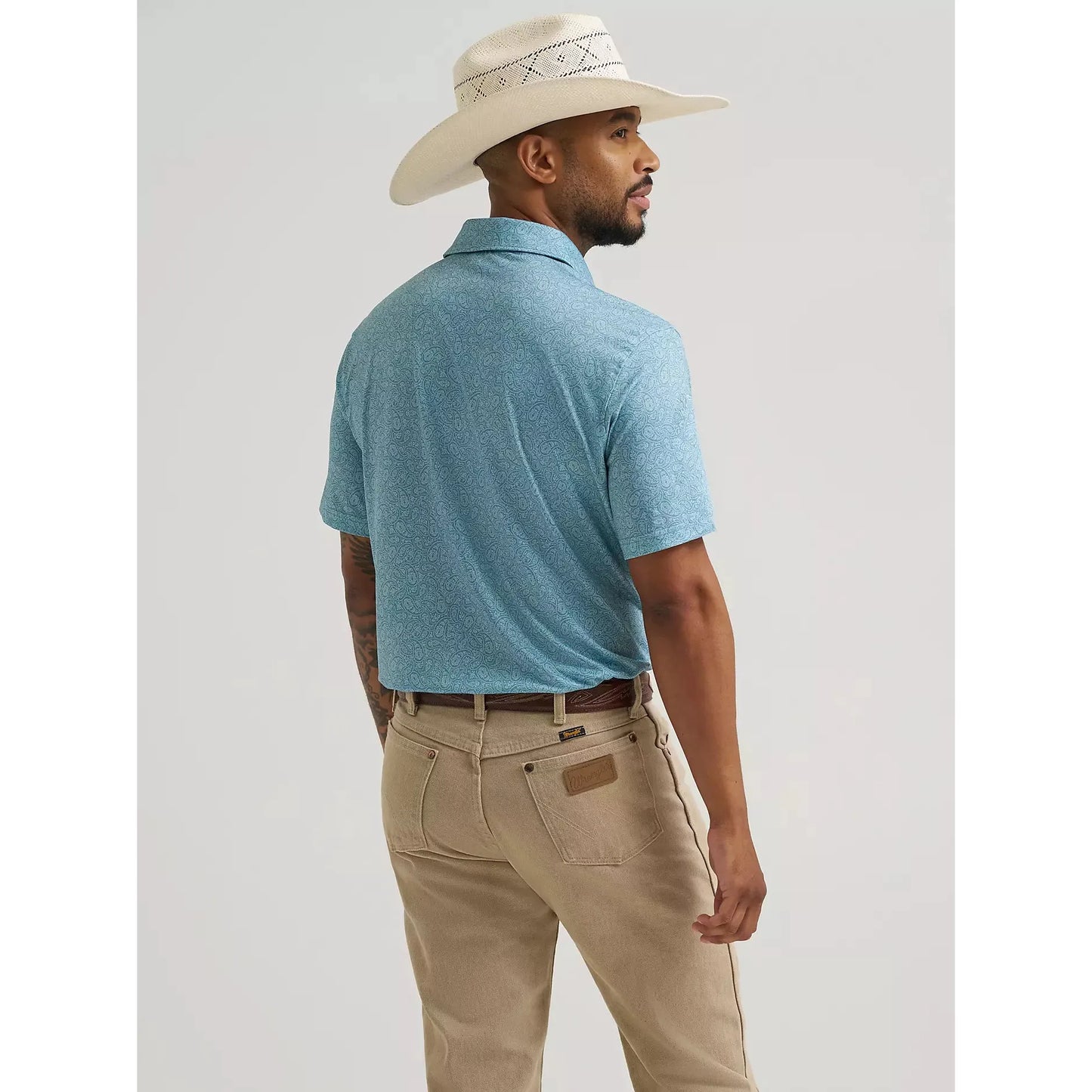 Wrangler Men's All Terrain Short Sleeve Gear Polo- Paisley