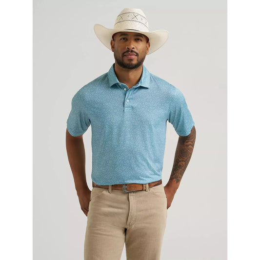 Wrangler Men's All Terrain Short Sleeve Gear Polo- Paisley