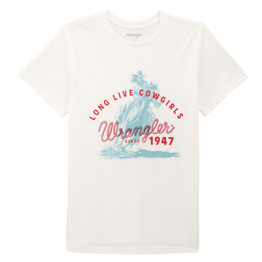 Wrangler Women's Graphic Short Sleeve Tee Shirt - Bright White Heather