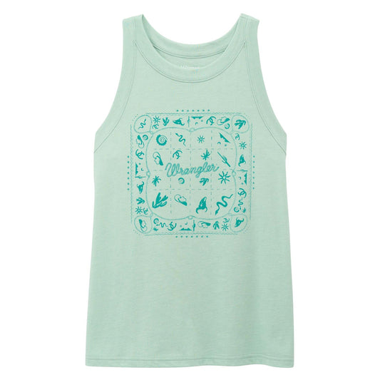 Wrangler Women's Graphic Godess Tank Top - Lichen Heather