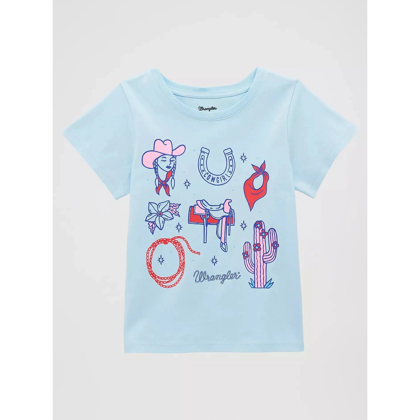 Wrangler® Girl's Cowgirl Icons Graphic Tee Shirt - Blue