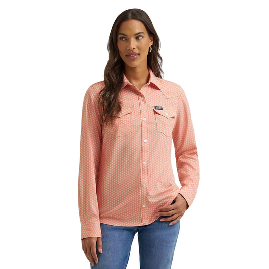 Wrangler® Women's Aria Performance Long Sleeve Shirt - Orange