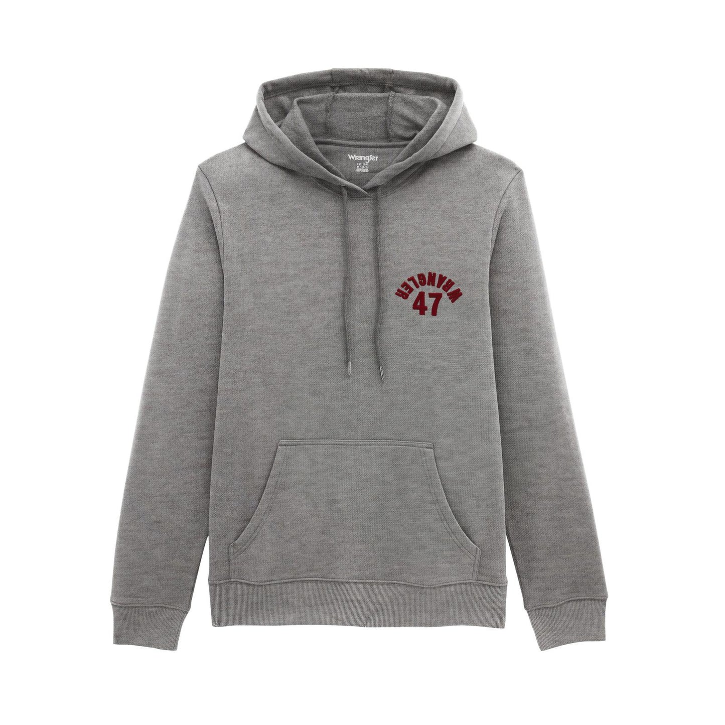 Wrangler Men's Backwards Wrangler Long Sleeve Hoodie - Grey Mele Heather