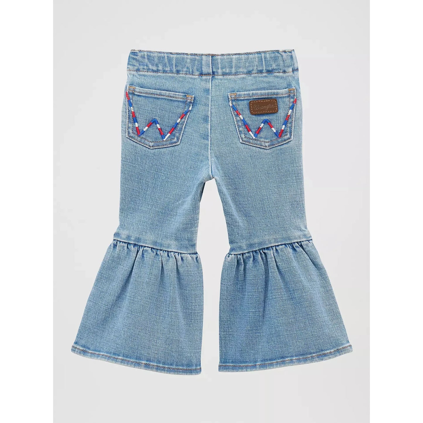 Wrangler Baby Girl's Ruffle Leg Flare Jean - Sky