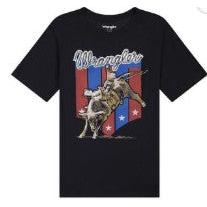 Wrangler Boy's Short Sleeve Banner Graphic Tee Shirt - Jet Black