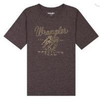 Wrangler Boy's Short Sleeve Graphic Tee Shirt - Chocolate Torte Heather