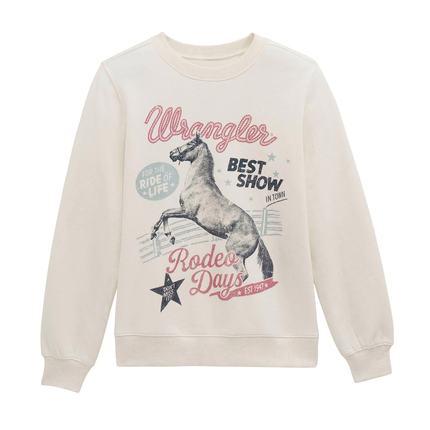 Wrangler Women's Retro® Crew Fleece Long Sleeve Top - Egret