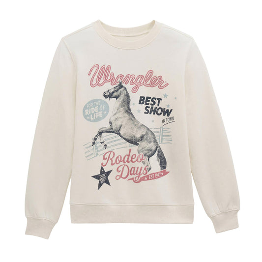 Wrangler Women's Retro® Crew Fleece Long Sleeve Top - Egret