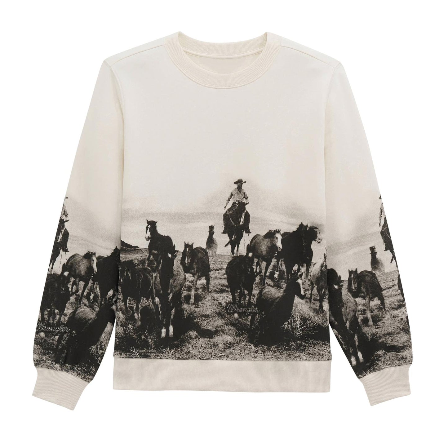 Wrangler Women's Retro® Crew Fleece Rounders Long Sleeve Top - Egret