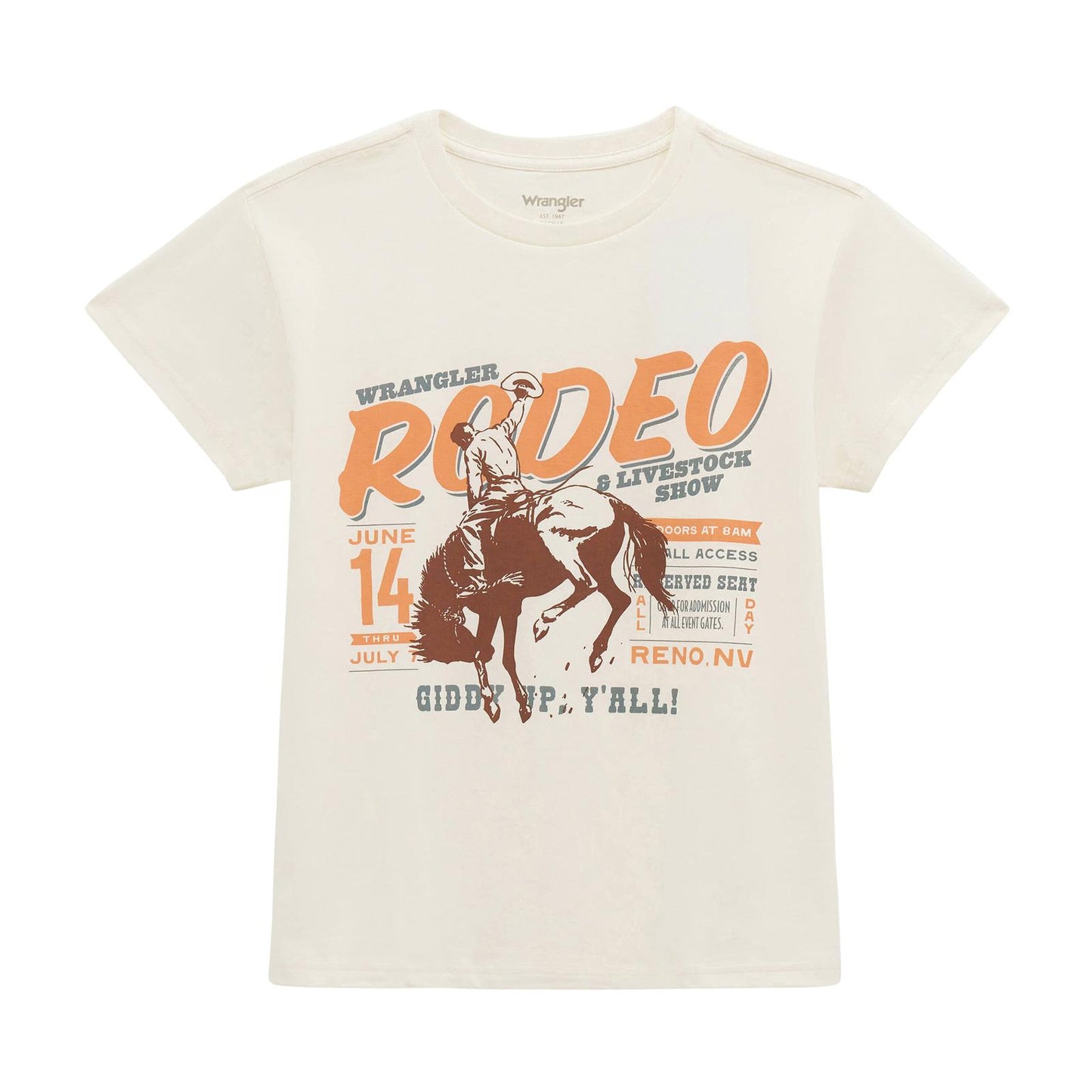 Wrangler Women's Retro® Graphic Short Sleeve Reno Tee Shirt - Egret