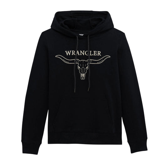 Wrangler Women's Retro® Horned Long Sleeve Hoodie - Black Beauty