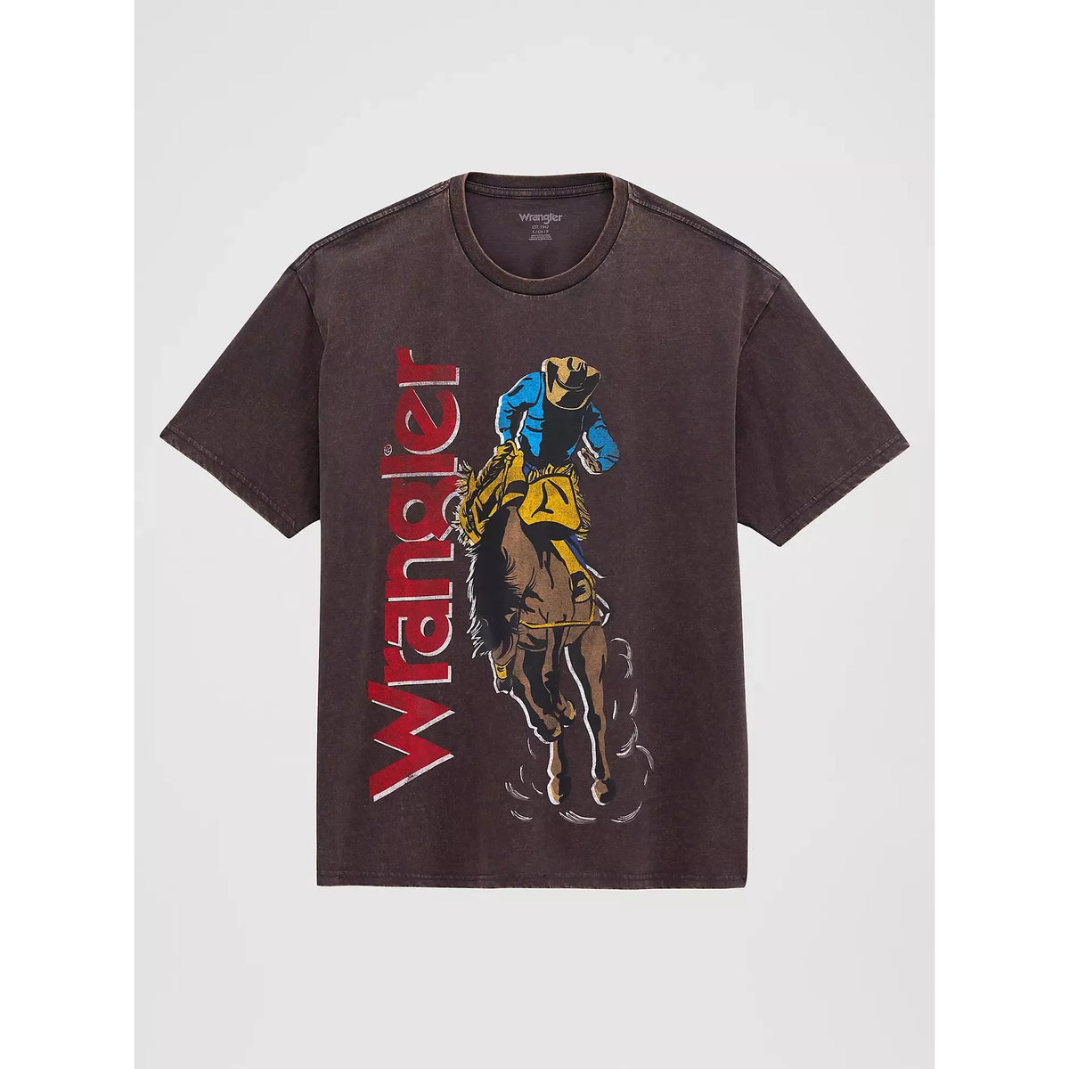 Wrangler Men's Wild Ride Vintage Fit Graphic Tee Shirt- Phantom Acid Wash