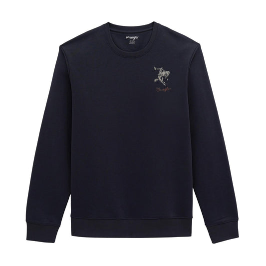 Wrangler Men's Crew Fleece Ready Long Sleeve Pullover - Ombre Blue