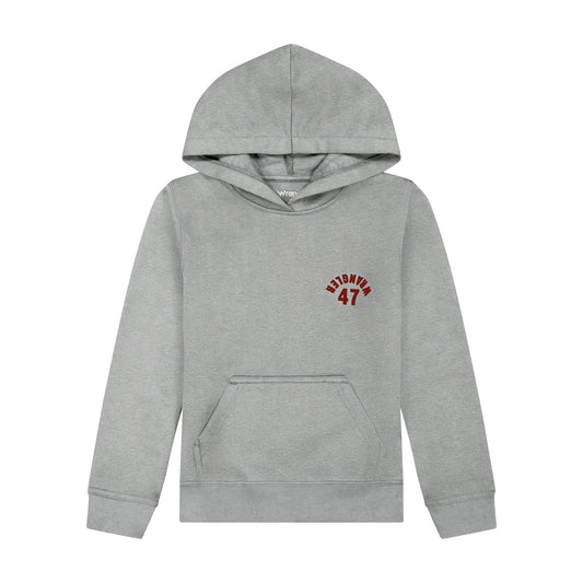 Wrangler Boy's Backwards Wrangler Graphic Long Sleeve Hoodie  - Grey Mele Heather