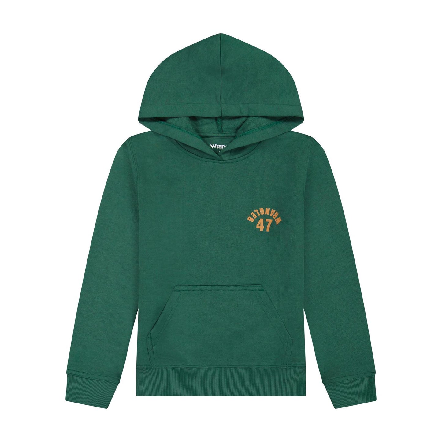 Wrangler Boy's Backwards Wrangler Graphic Long Sleeve Hoodie  - Hunter Green