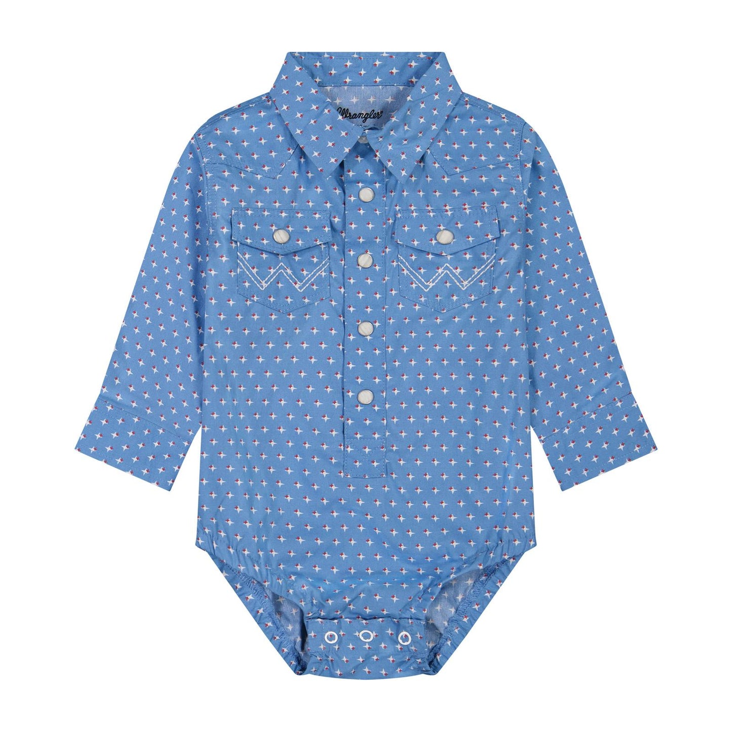 Wrangler Baby Boy Long Sleeve Bodysuit- Blue