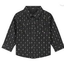 Wrangler Baby Boy's Long Sleeve Print Shirt - Black
