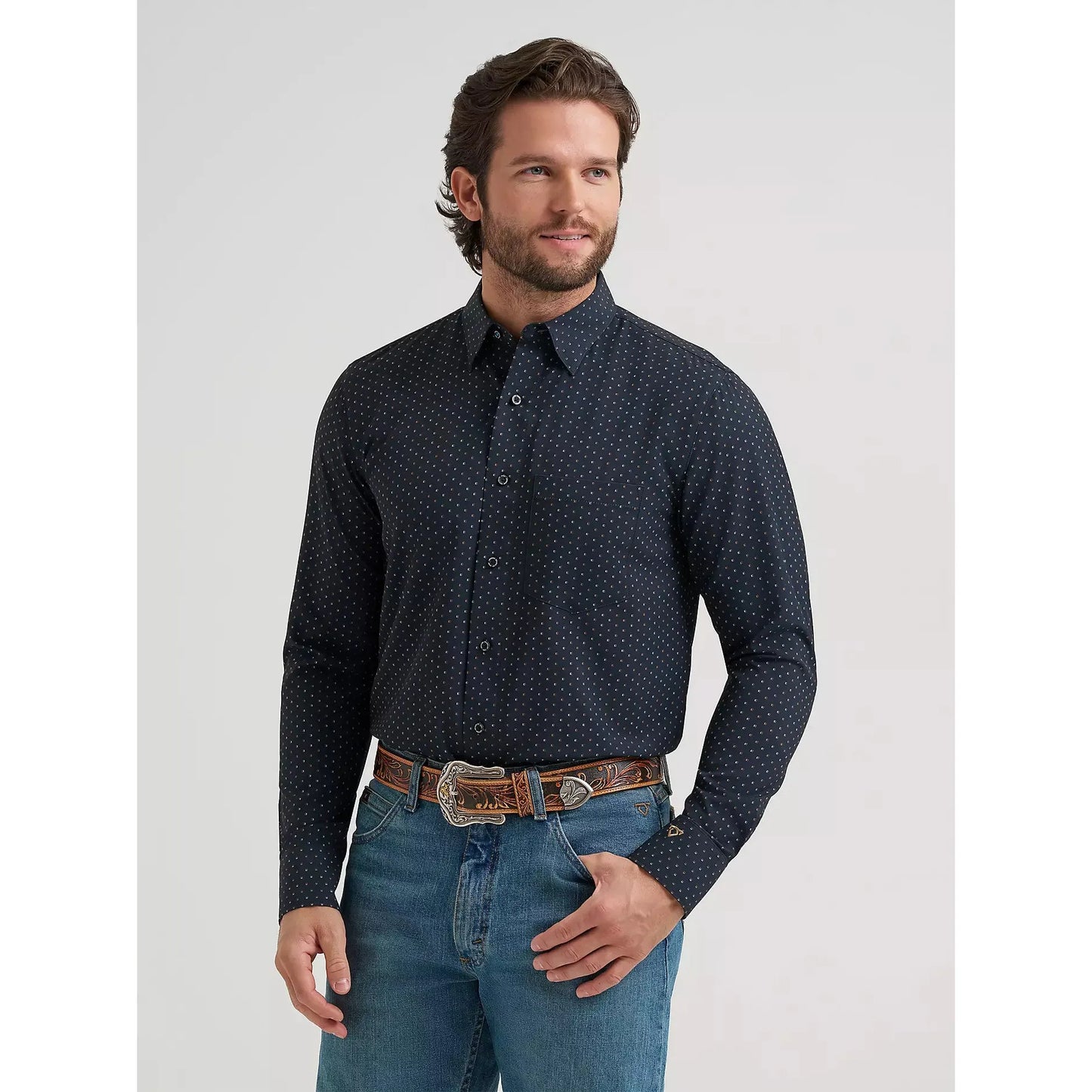 Wrangler Men's Cody Johnson Performance Button Down LS Shirt - D Spots