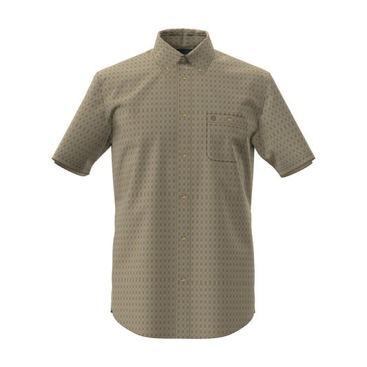 Wrangler Men's Classic Relaxed Fit Print Short Sleeve Shirt - Brown