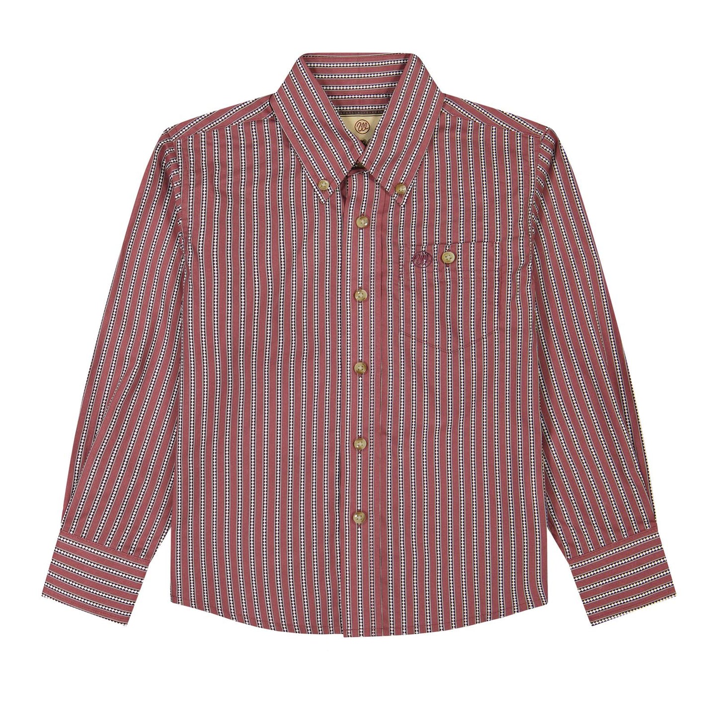 Wrangler Boy's Classic Long Sleeve Stripe Shirt - Red