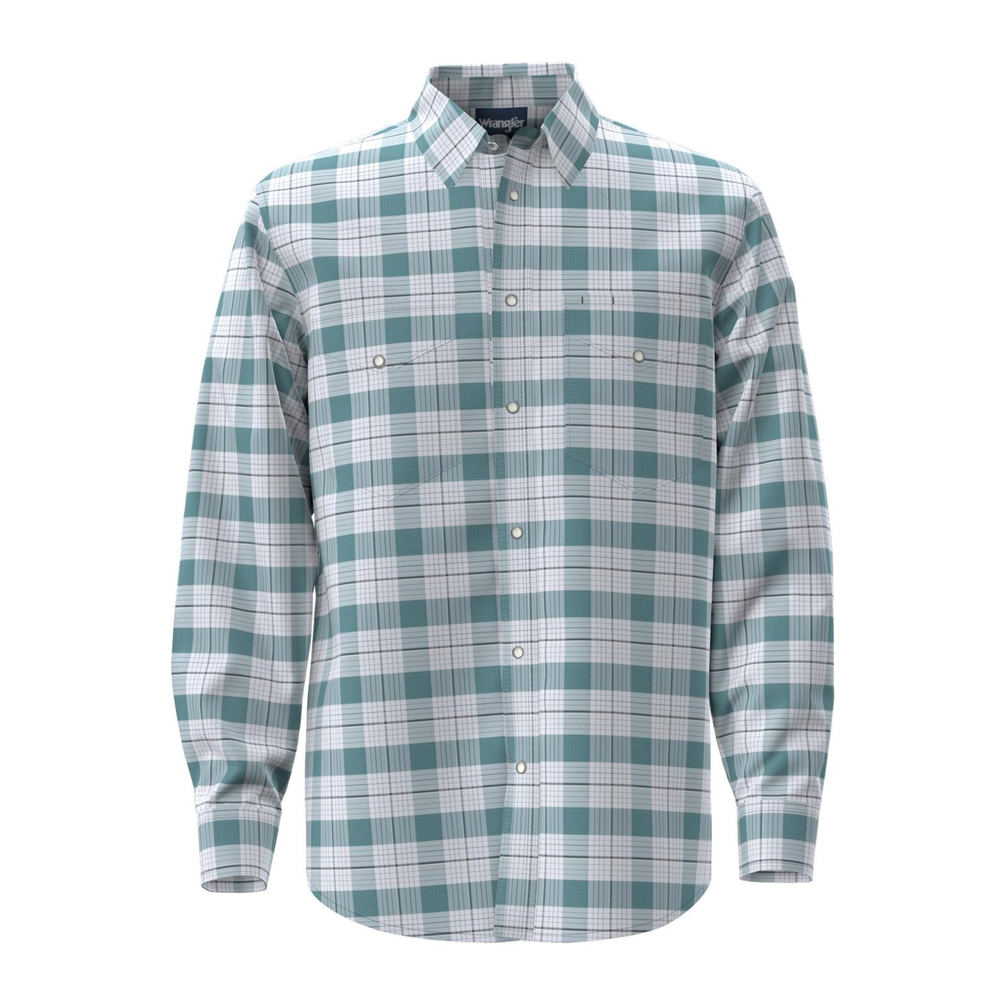 Wrangler Men's WR Long Sleeve Plaid Shirt - Teal
