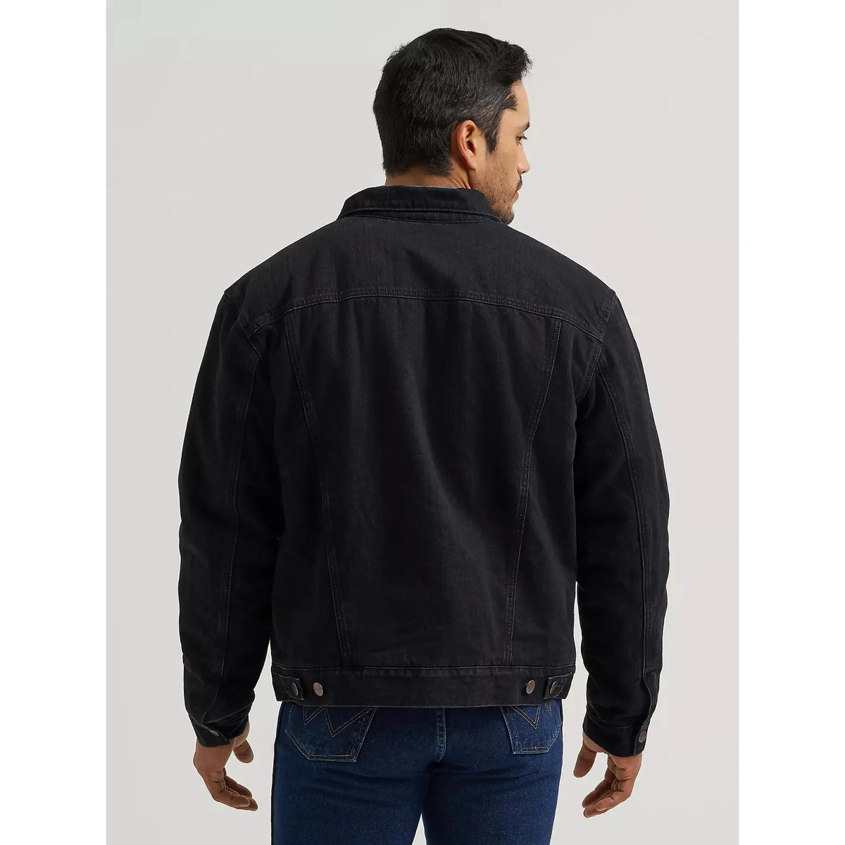 Wrangler Men's Retrp Sherpa Lined Denim Jacket- Caviar