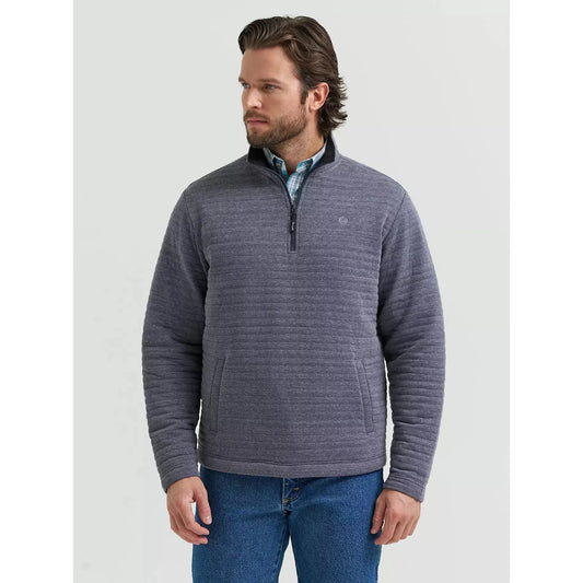 Wrangler Men's George Strait Quarter-Zip Quilted Pullover - Pacific